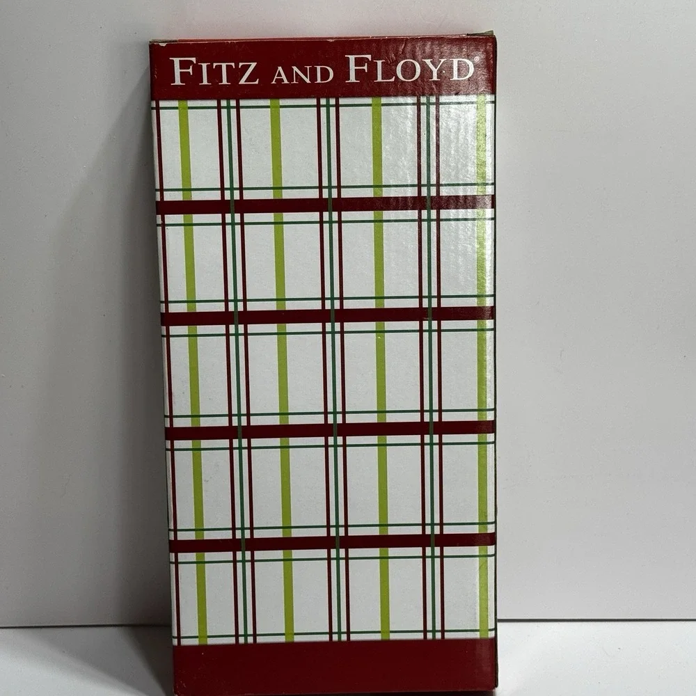 Fitz & Floyd Dear Santa Elongated Ceramic Serving Tray Christmas Holiday 11.5x6